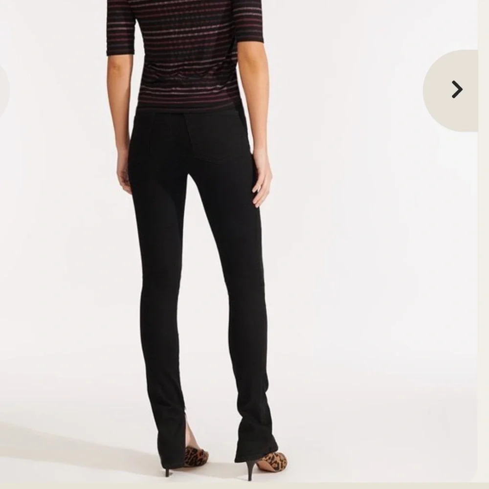 Veronica Beard kate skinny high rise black raven jeans inner slit sz 26/2 #243. - Picture 2 of 13